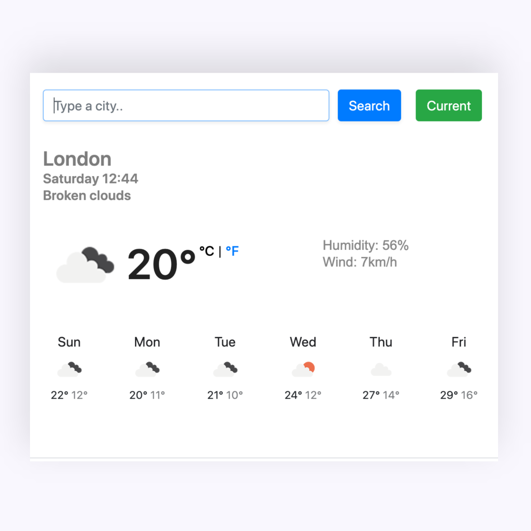 Weather project preview